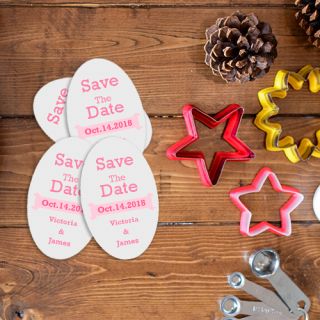 5x3 Save The Date Oval Shape Magnets 20 Mil